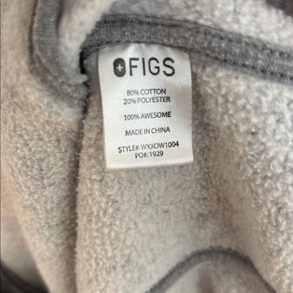 FIGS Essential Fleece Hoodie Gray Full Zip Medical Jacket Nurse Women’s Small - Picture 7 of 7